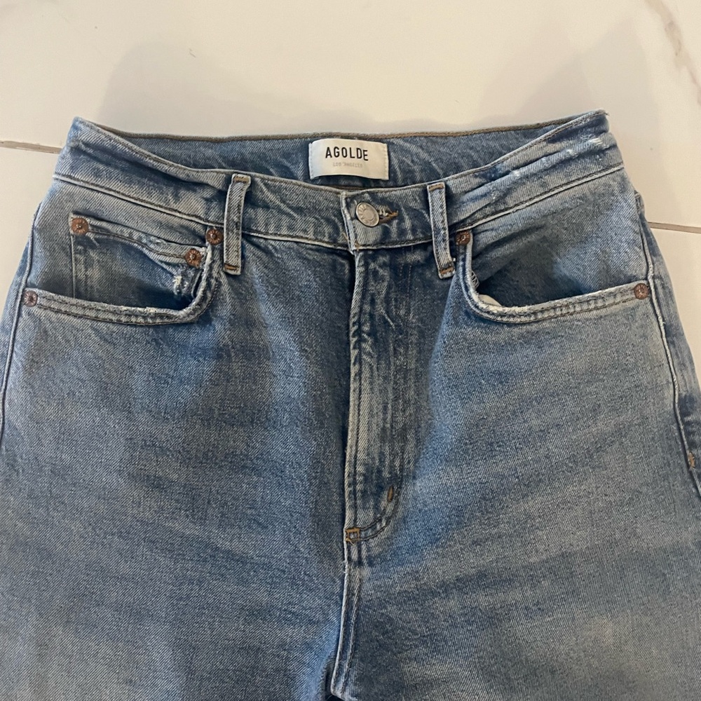 Agolde Light Wash High-Rise Denim Jeans